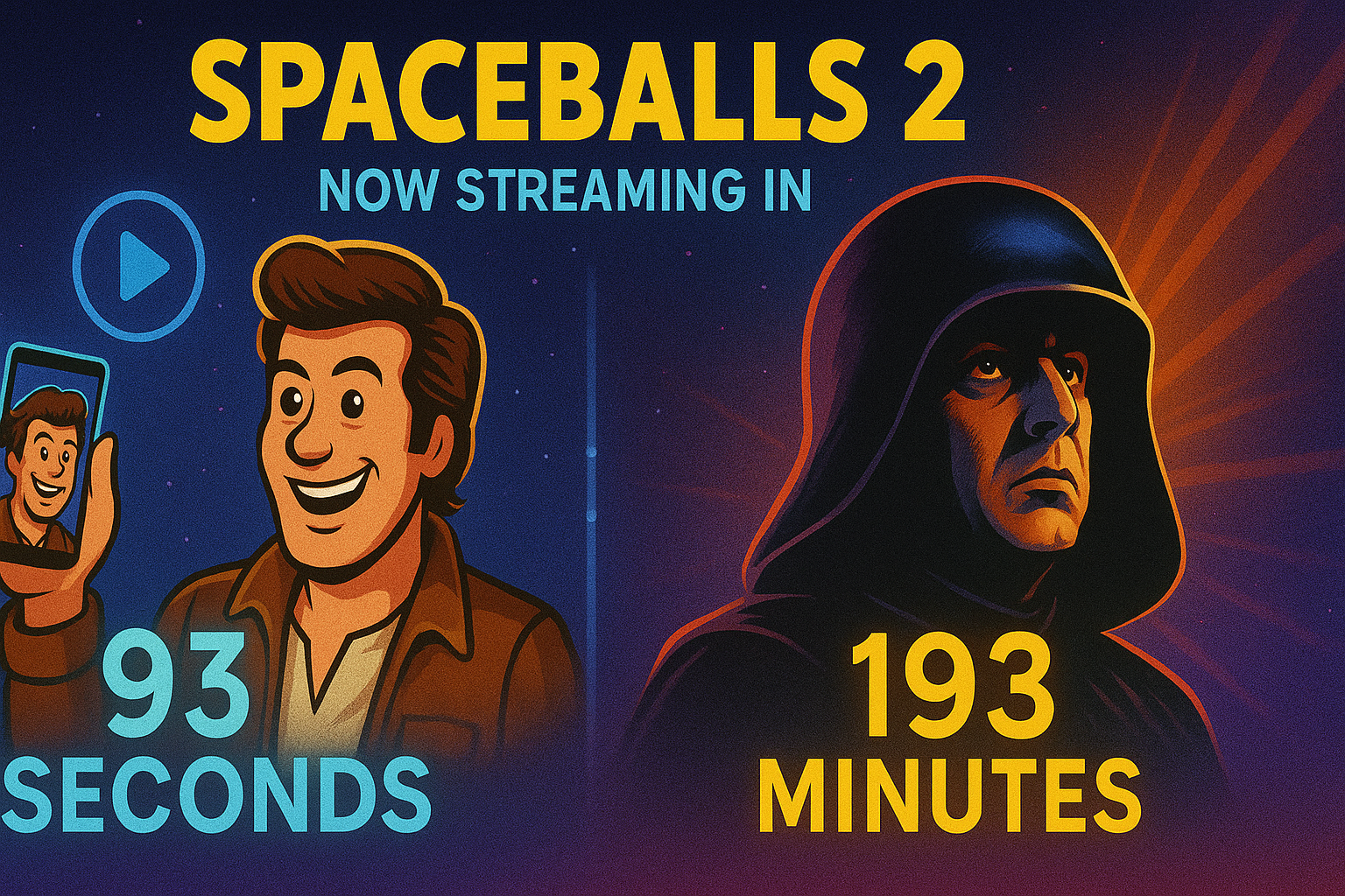 Spaceballs 2 — Now Streaming in 93 Seconds or 193 Minutes